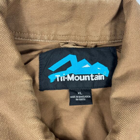 Tri Mountain Mens Bomber Jacket Brown Dixie Horse & Mule Work Field Zip Coat XL - Picture 5 of 11